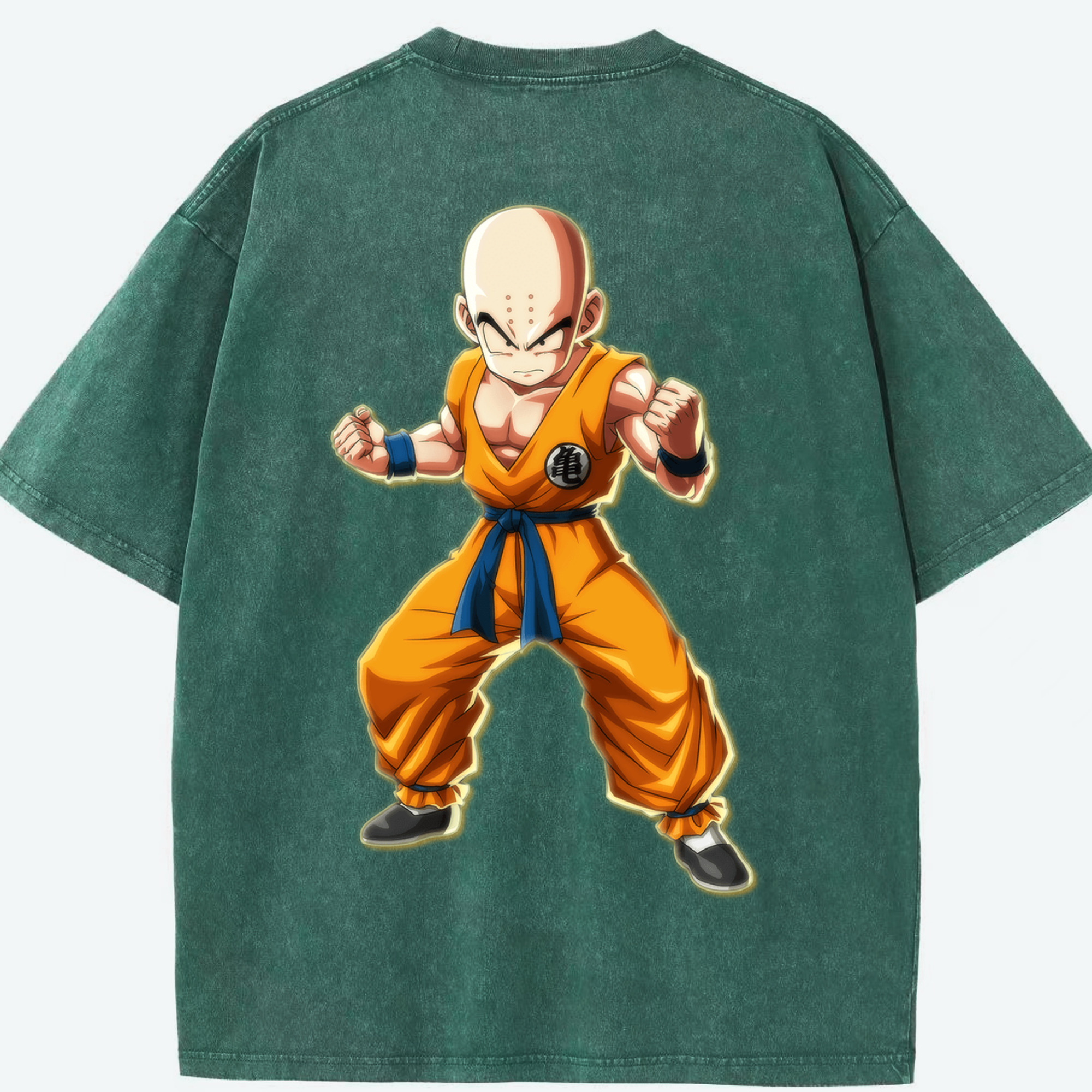 （画像用） ドラゴンボール クリリン DRAGON BALL krillin 綿100% ヴィンテージ風 半袖Tシャツ（背面プリント）